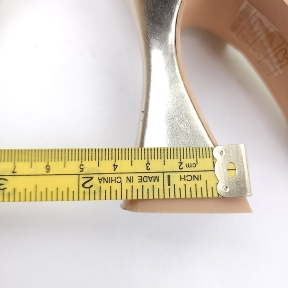 Truffle Collection Gold Strappy Sandal Heels Sz 37 - Picture 7 of 14